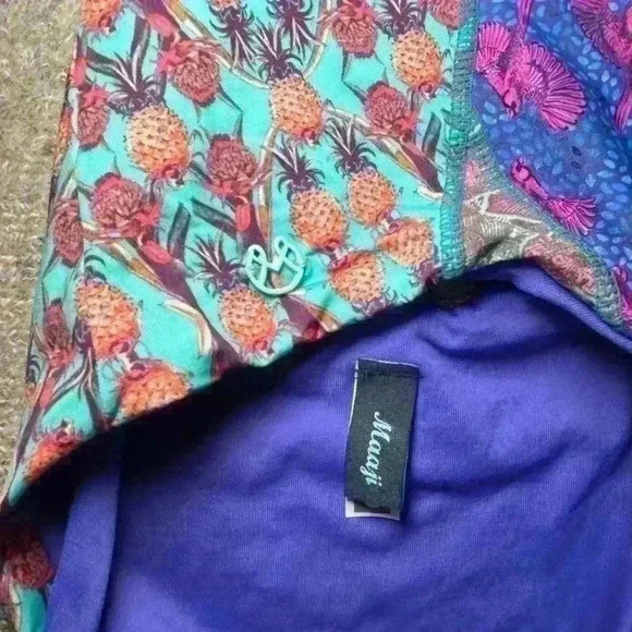 MAAJI One Piece Tie Scoop Back Pineapple Bird Swimsuit Women Small (Retail $178) - Picture 13 of 14